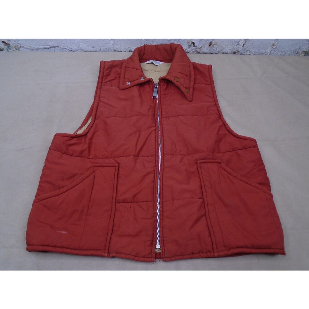 Tom Cat Nine Lives Puffer Vest Mens L Trucker Quilted Full Zip Outdoor Vintage